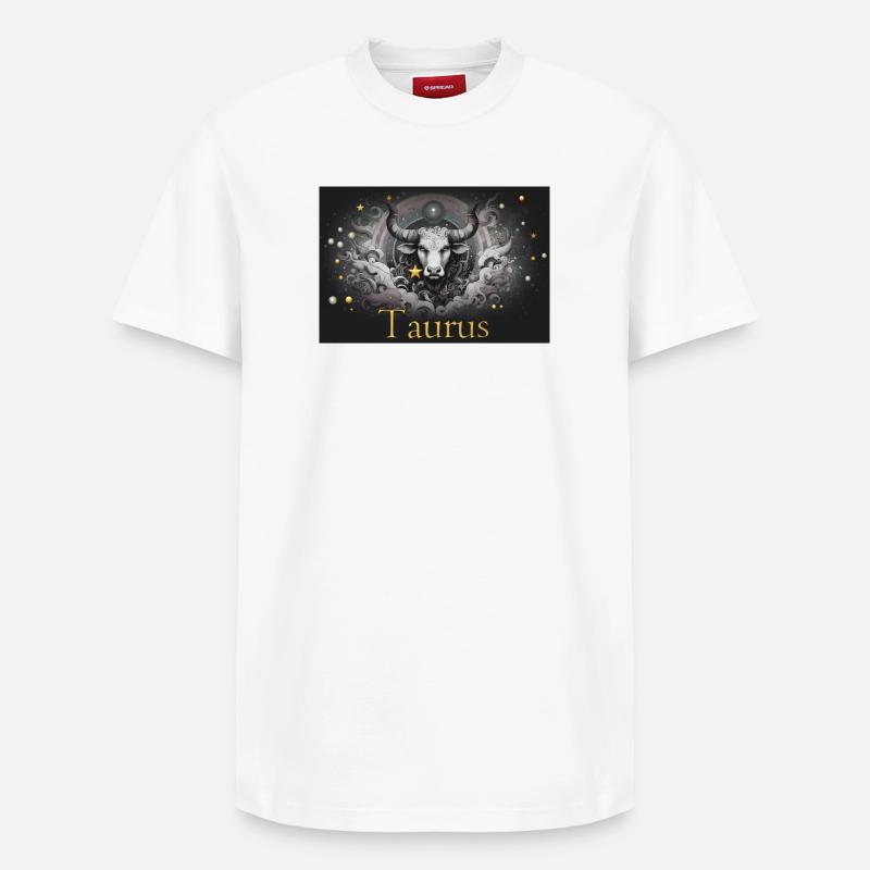 Taurus Sternzeichen Sternzeichen Stier  - Relaxed Unisex Supima Cotton T-Shirt – von SPREAD - Weiß