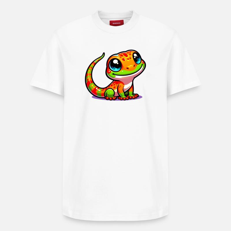 Gecko - Relaxed Unisex Supima Cotton T-Shirt – von SPREAD - Weiß