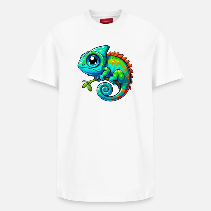 Chamäleon - Relaxed Unisex Supima Cotton T-Shirt – von SPREAD - Weiß
