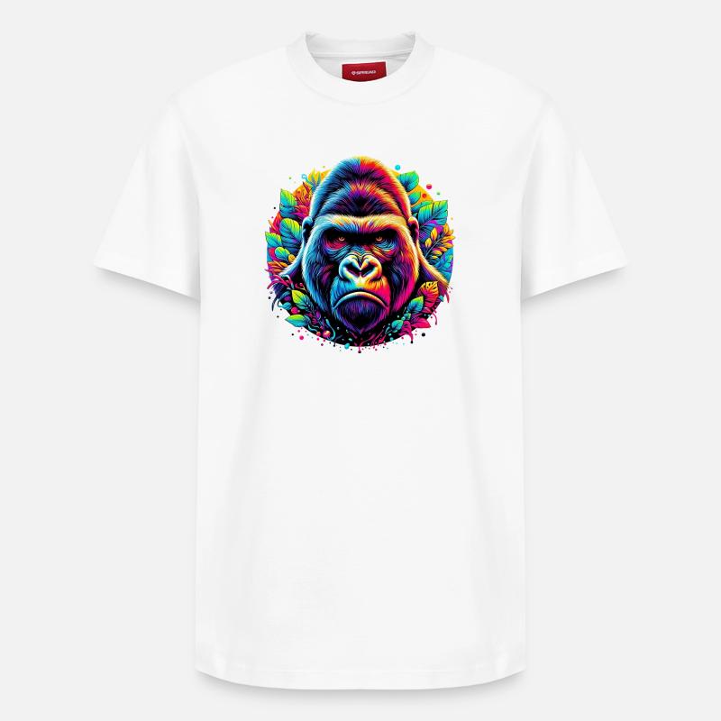 Gorilla - Relaxed Unisex Supima Cotton T-Shirt – von SPREAD - Weiß