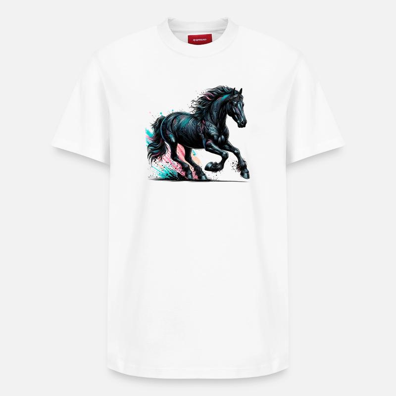 Cheval - T-shirt unisexe décontracté en coton Supima – de SPREAD - blanc