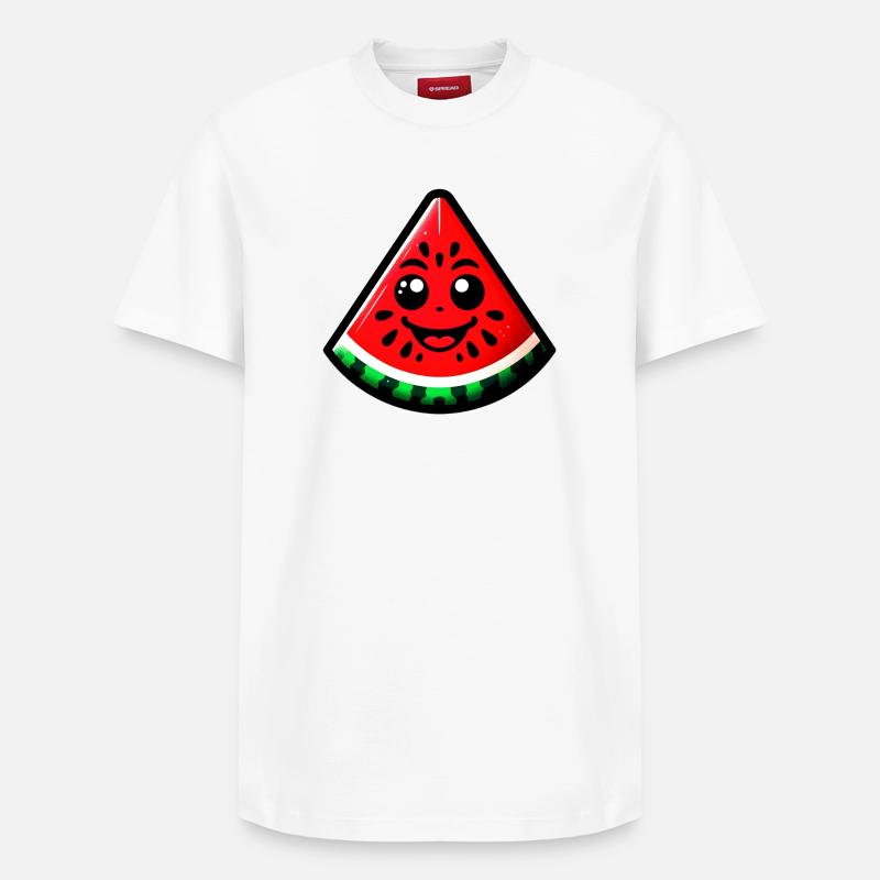 Wassermelone - Relaxed Unisex Supima Cotton T-Shirt – von SPREAD - Weiß