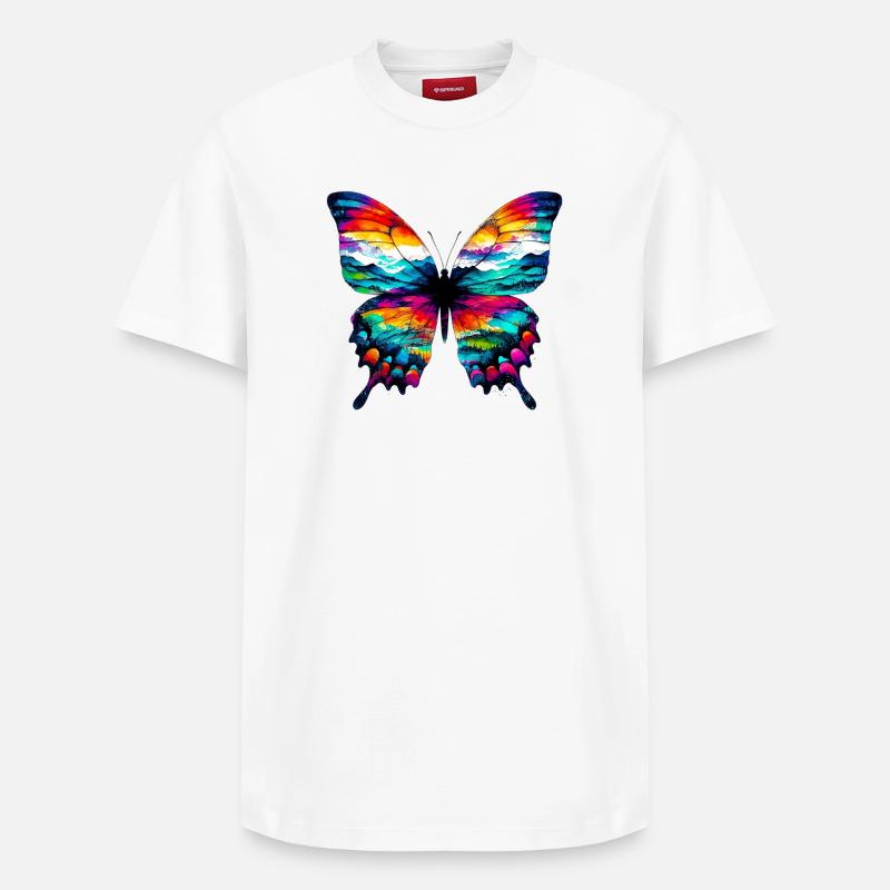 Papillon - T-shirt unisexe décontracté en coton Supima – de SPREAD - blanc