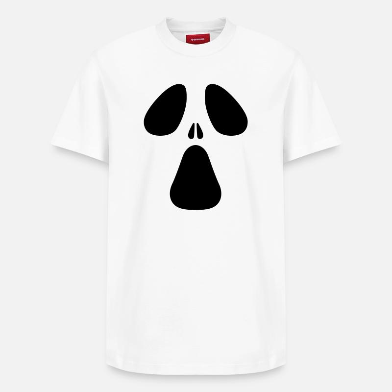 AC Designs Halloween Ghost Face - T-shirt unisexe décontracté en coton Supima – de SPREAD - blanc