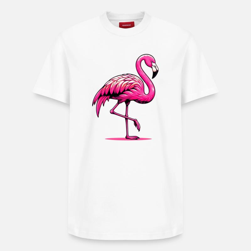 Flamant - T-shirt unisexe décontracté en coton Supima – de SPREAD - blanc