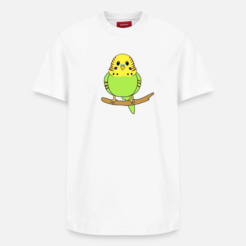 Perruche ondulée - T-shirt unisexe décontracté en coton Supima – de SPREAD - blanc