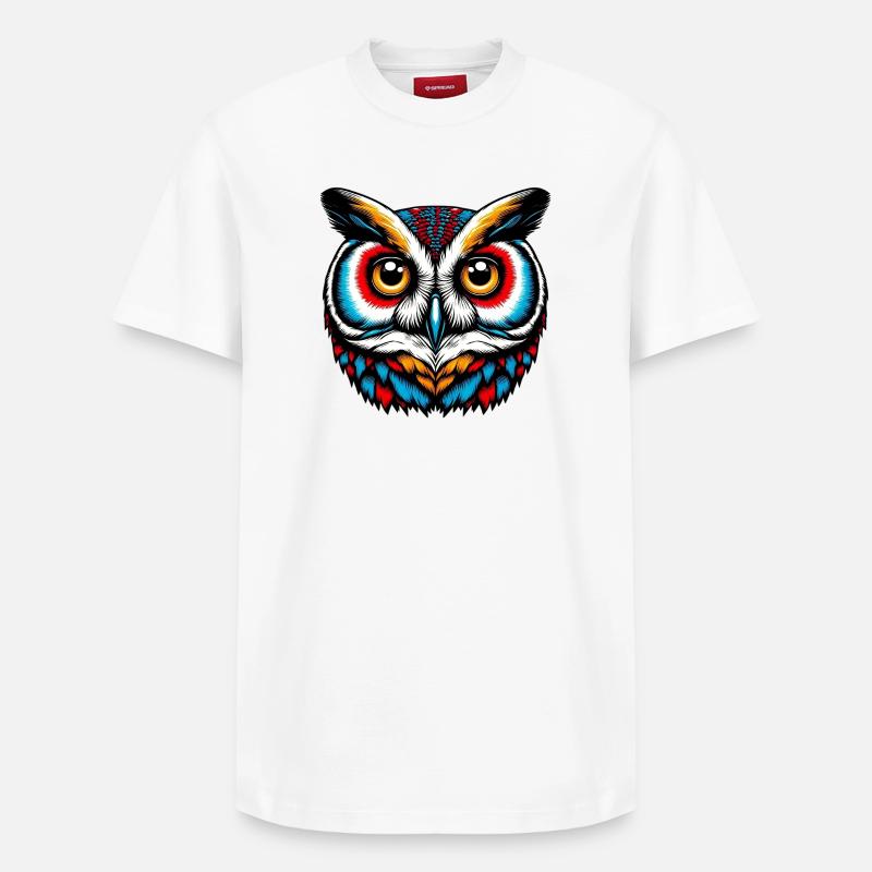 Eule - Relaxed Unisex Supima Cotton T-Shirt – von SPREAD - Weiß