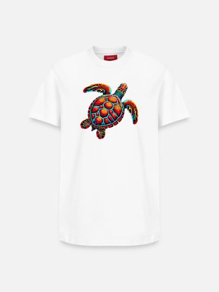 Schildkröte - Relaxed Unisex Supima Cotton T-Shirt – von SPREAD - Weiß