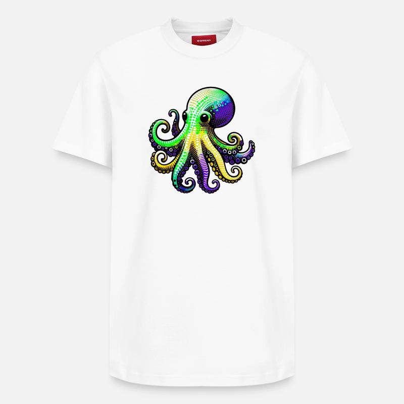 Pieuvre - T-shirt unisexe décontracté en coton Supima – de SPREAD - blanc