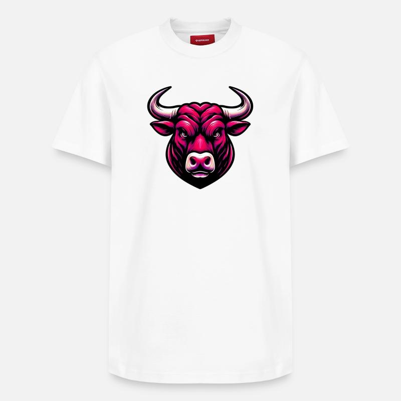 Taureau - T-shirt unisexe décontracté en coton Supima – de SPREAD - blanc