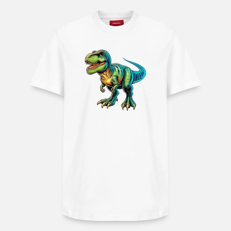 Dinosaure - T-shirt unisexe décontracté en coton Supima – de SPREAD - blanc