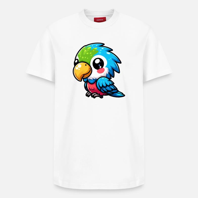 Perroquet - T-shirt unisexe décontracté en coton Supima – de SPREAD - blanc