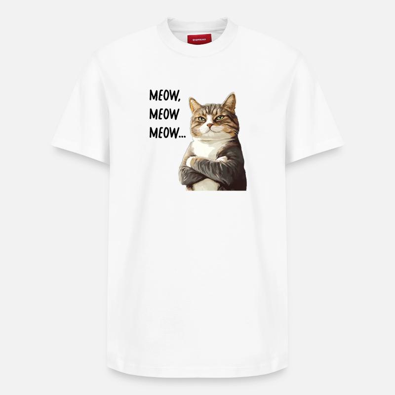 chat meow meow meow - T-shirt unisexe décontracté en coton Supima – de SPREAD - blanc