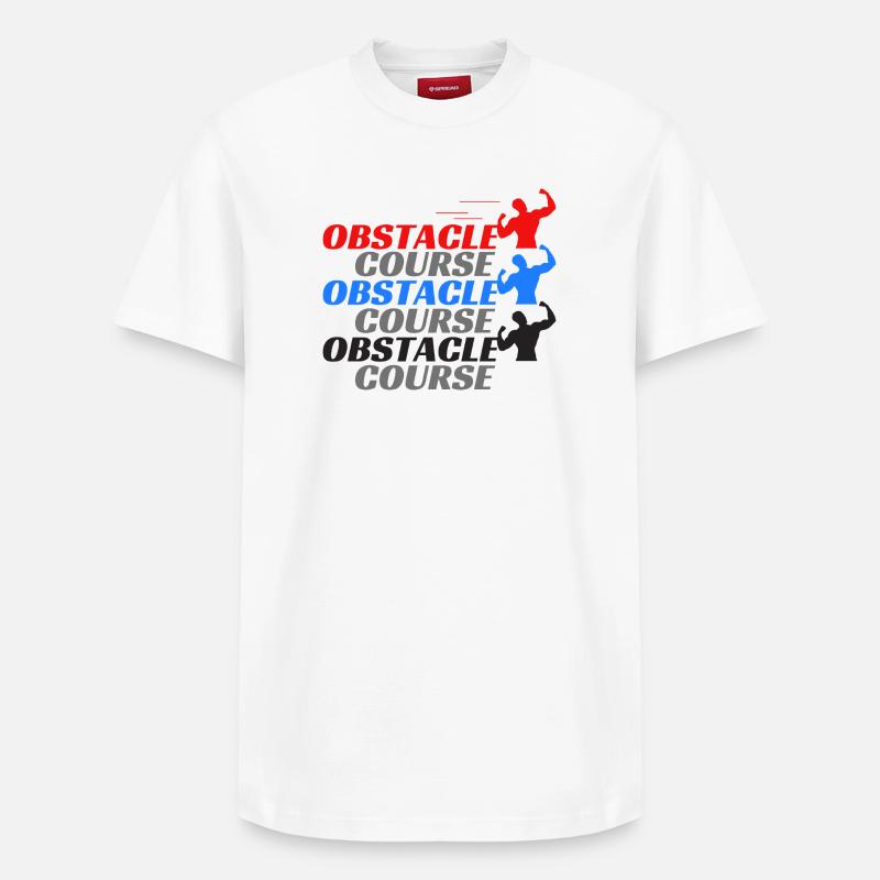 Parcours d’obstacles - Obstacles - T-shirt unisexe décontracté en coton Supima – de SPREAD - blanc