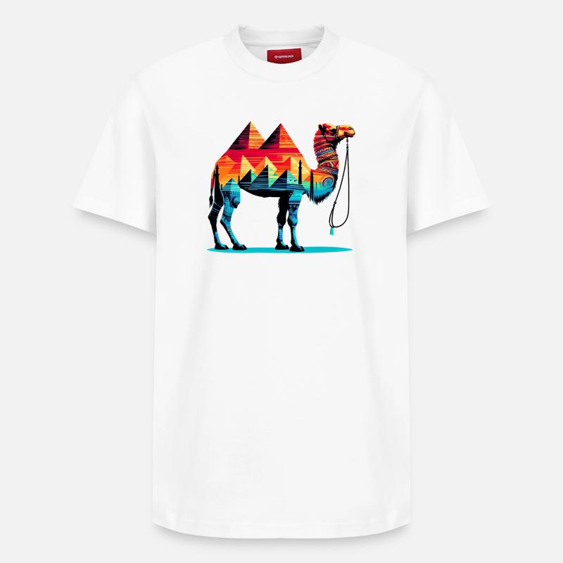 Kamel - Relaxed Unisex Supima Cotton T-Shirt – von SPREAD - Weiß