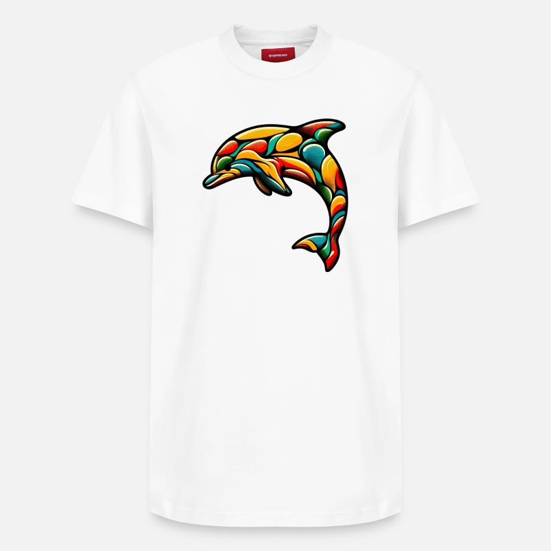Dauphin - T-shirt unisexe décontracté en coton Supima – de SPREAD - blanc