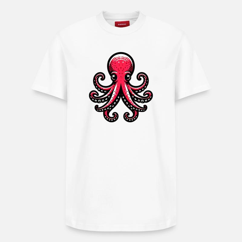 Krake - Relaxed Unisex Supima Cotton T-Shirt – von SPREAD - Weiß