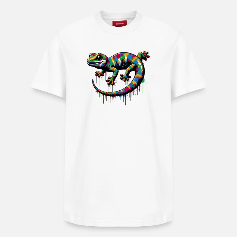 Gecko - T-shirt unisexe décontracté en coton Supima – de SPREAD - blanc