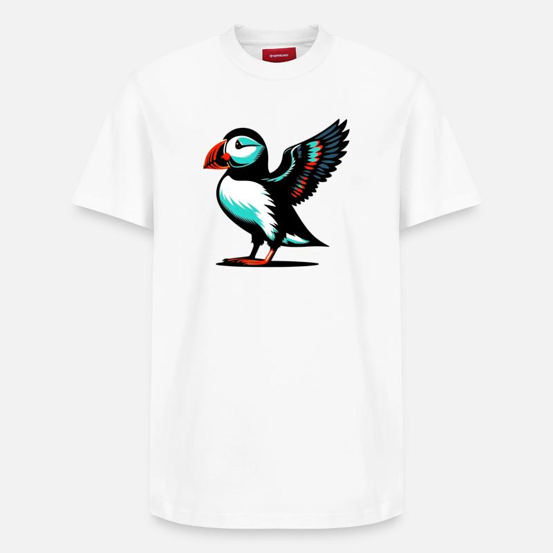 Macareux - T-shirt unisexe décontracté en coton Supima – de SPREAD - blanc