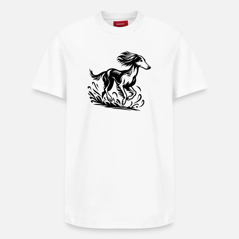 Lévrier persan - T-shirt unisexe décontracté en coton Supima – de SPREAD - blanc