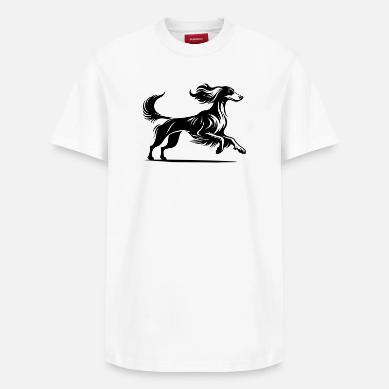 Saluki - Relaxed Unisex Supima Cotton T-Shirt – by SPREAD - white