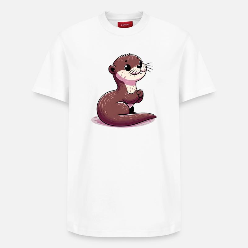 Loutre - T-shirt unisexe décontracté en coton Supima – de SPREAD - blanc