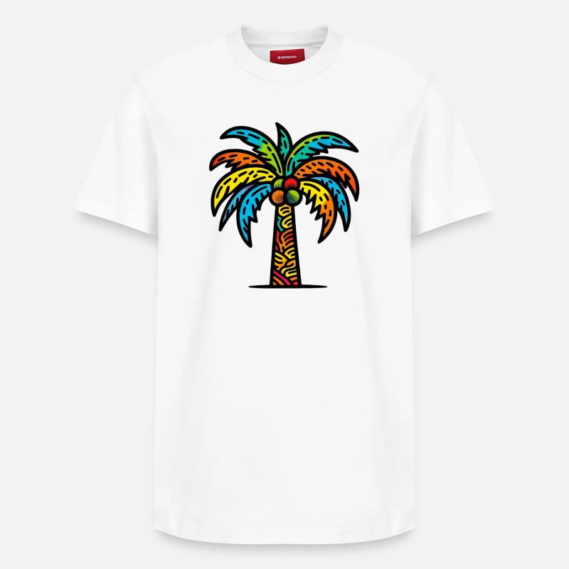 Palmier - T-shirt unisexe décontracté en coton Supima – de SPREAD - blanc