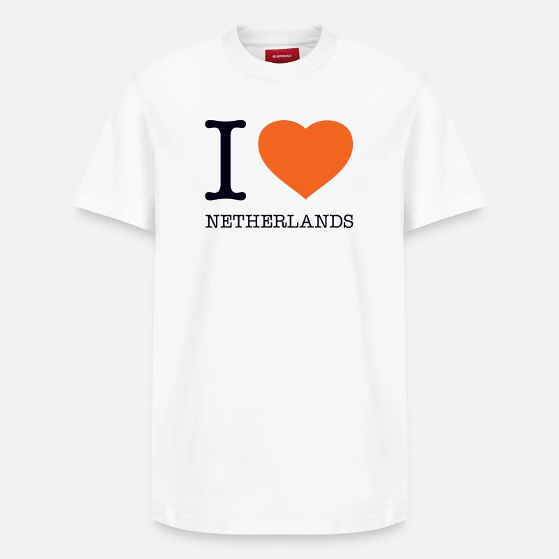 J’ADORE LES PAYS-BAS - T-shirt unisexe décontracté en coton Supima – de SPREAD - blanc