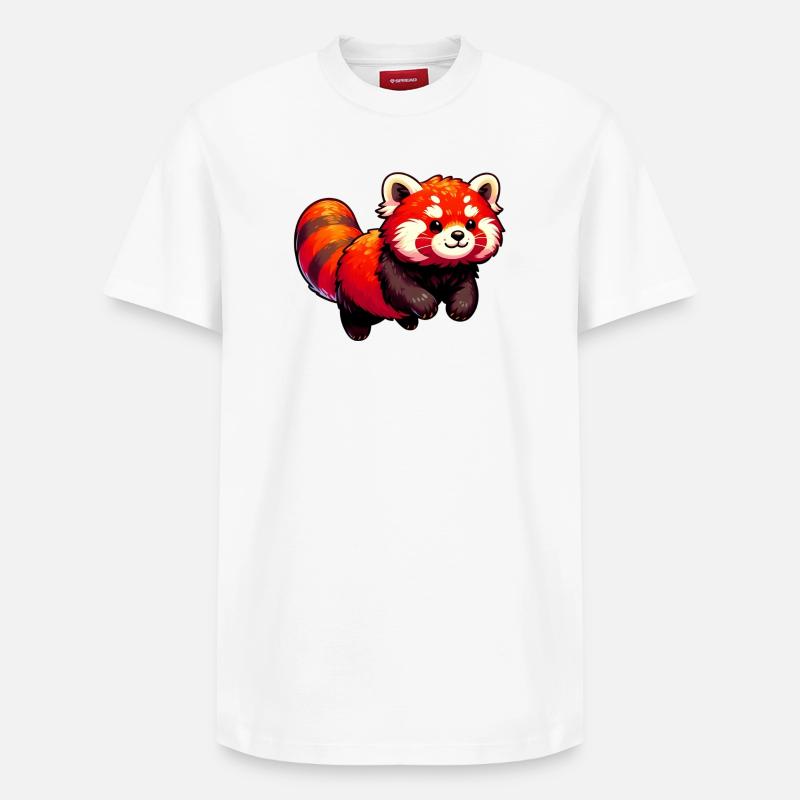 Petit panda - T-shirt unisexe décontracté en coton Supima – de SPREAD - blanc