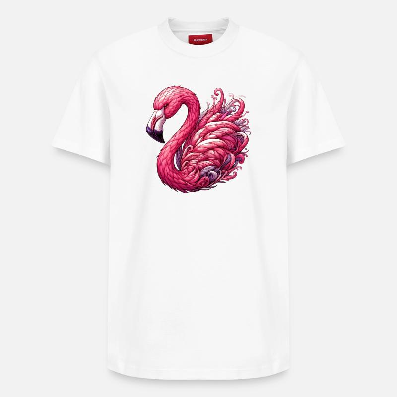 Flamingo - Relaxed Unisex Supima Cotton T-Shirt – von SPREAD - Weiß