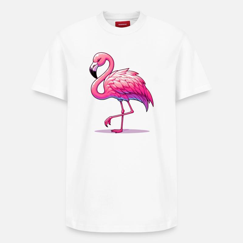 Flamingo - Relaxed Unisex Supima Cotton T-Shirt – von SPREAD - Weiß