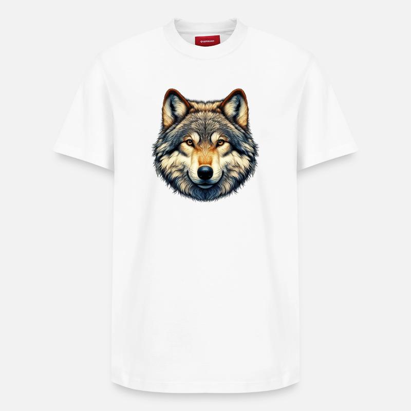 Loup - T-shirt unisexe décontracté en coton Supima – de SPREAD - blanc