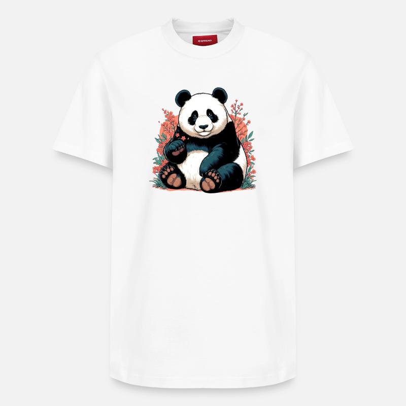 Panda - T-shirt unisexe décontracté en coton Supima – de SPREAD - blanc