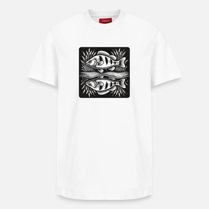 Perche, poisson, ange - T-shirt unisexe décontracté en coton Supima – de SPREAD - blanc