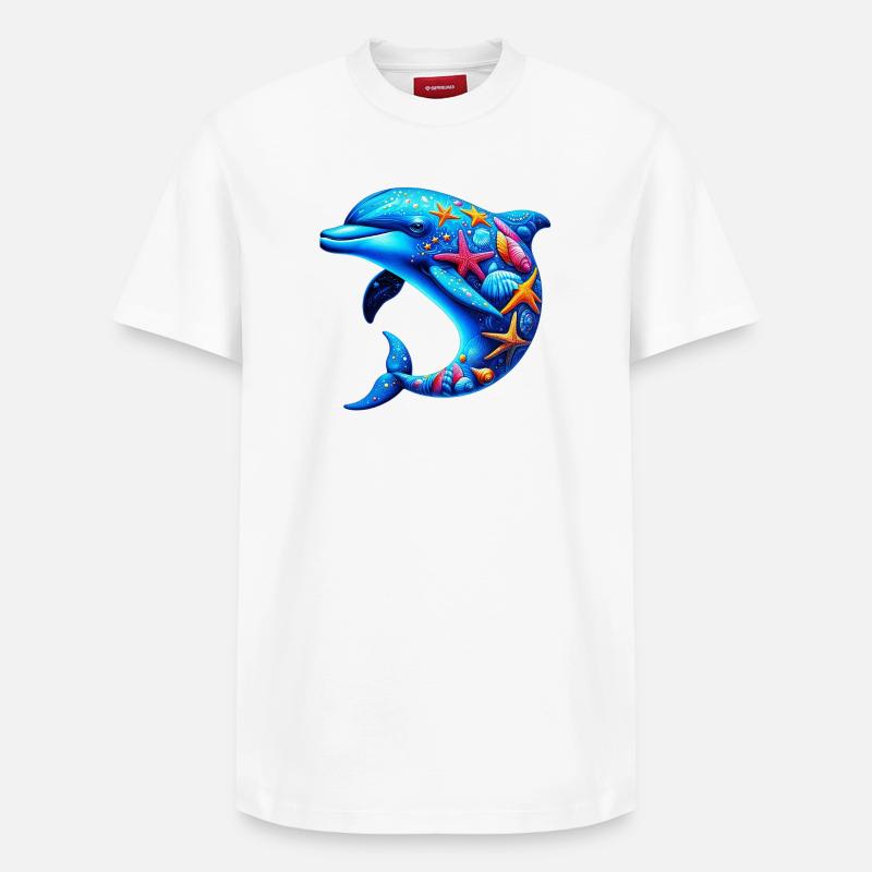 Delfin - Relaxed Unisex Supima Cotton T-Shirt – von SPREAD - Weiß