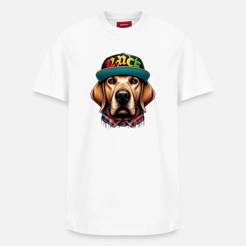 Chien - T-shirt unisexe décontracté en coton Supima – de SPREAD - blanc