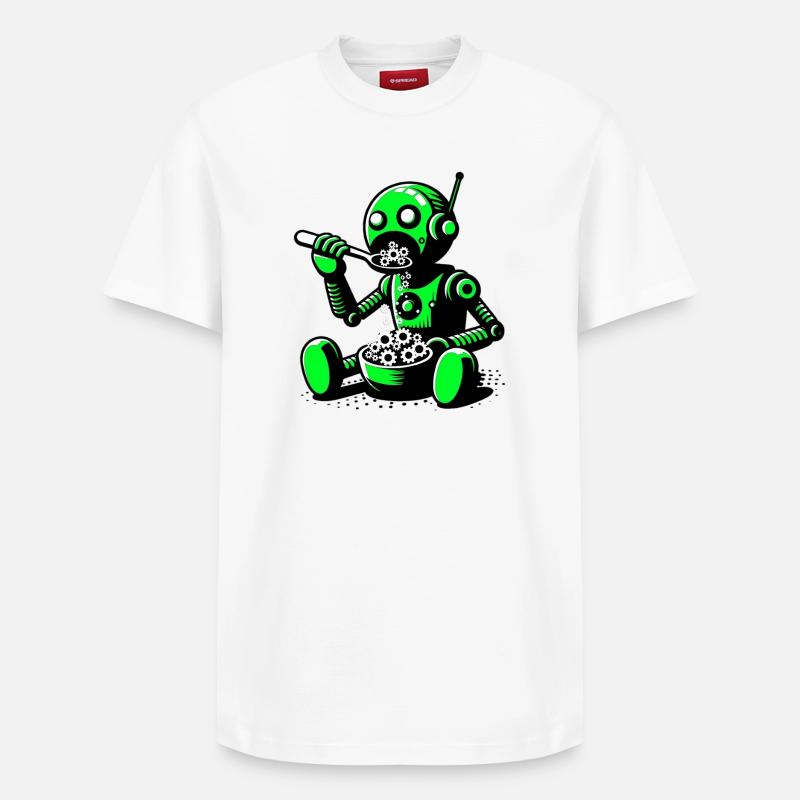 Robot extraterrestre extraterrestre - T-shirt unisexe décontracté en coton Supima – de SPREAD - blanc