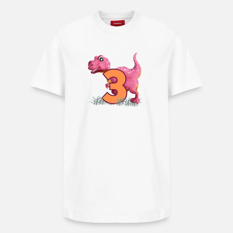 N°3 Dino - T-shirt unisexe décontracté en coton Supima – de SPREAD - blanc