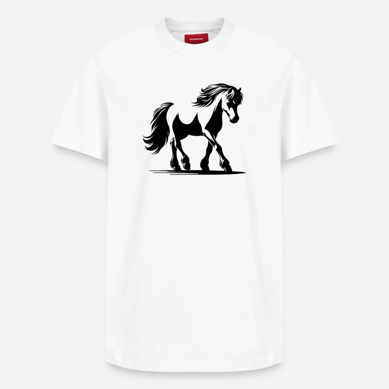Pferd Deutsches Reitpony - Relaxed Unisex Supima Cotton T-Shirt – von SPREAD - Weiß