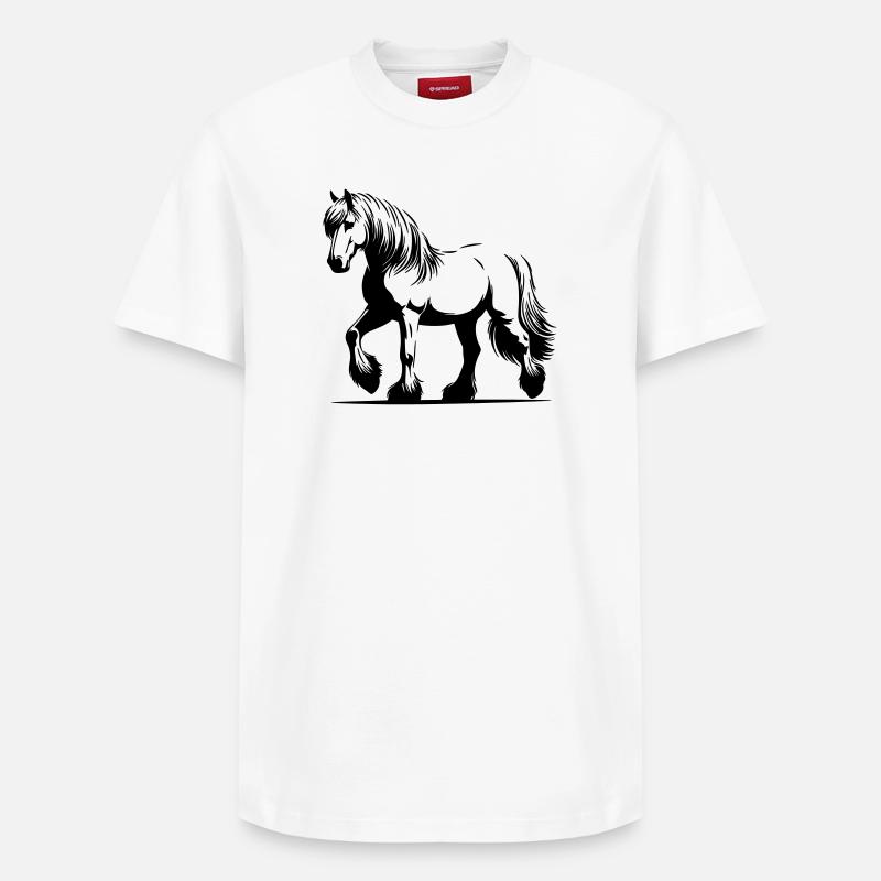 Pferd Haflinger - Relaxed Unisex Supima Cotton T-Shirt – von SPREAD - Weiß