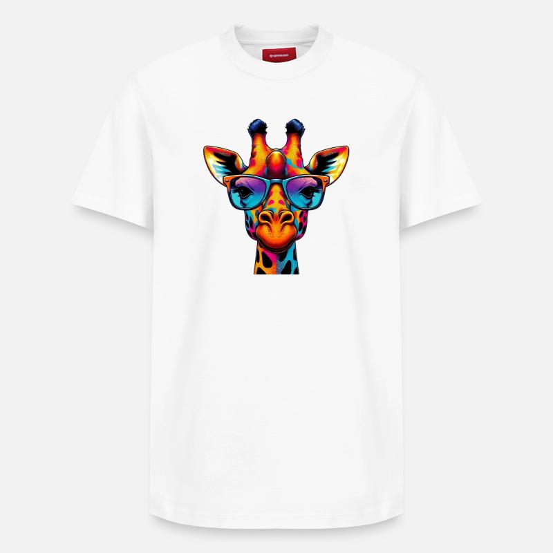 Giraffe - Relaxed Unisex Supima Cotton T-Shirt – von SPREAD - Weiß