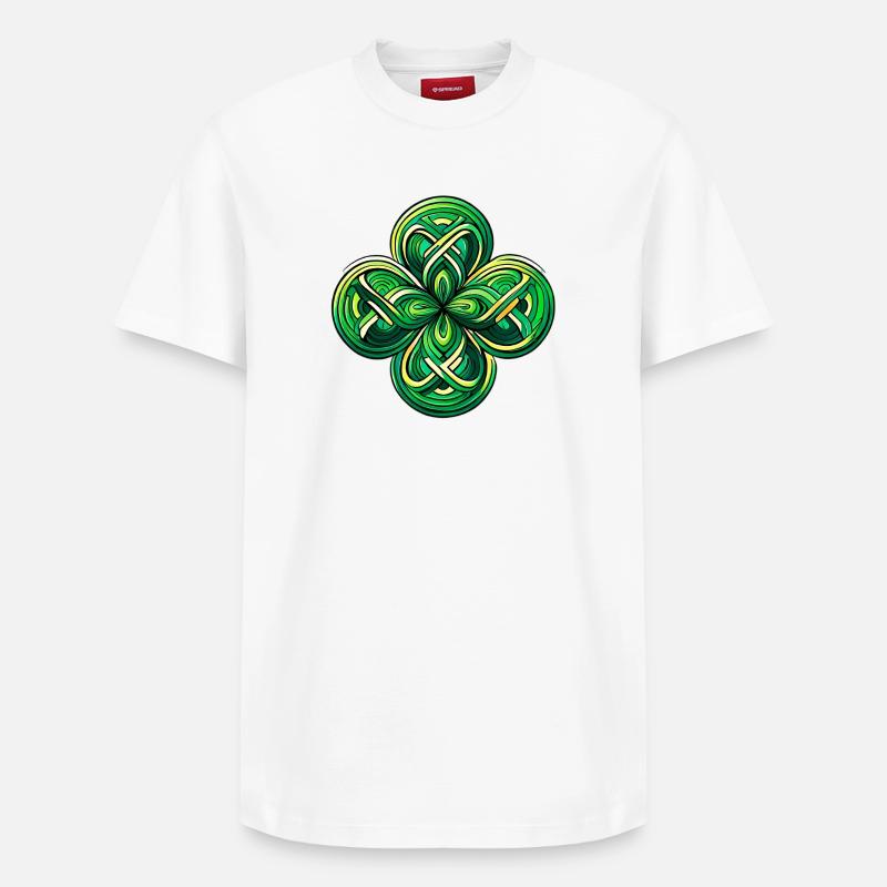 Vierblättriges Kleeblatt - Relaxed Unisex Supima Cotton T-Shirt – von SPREAD - Weiß