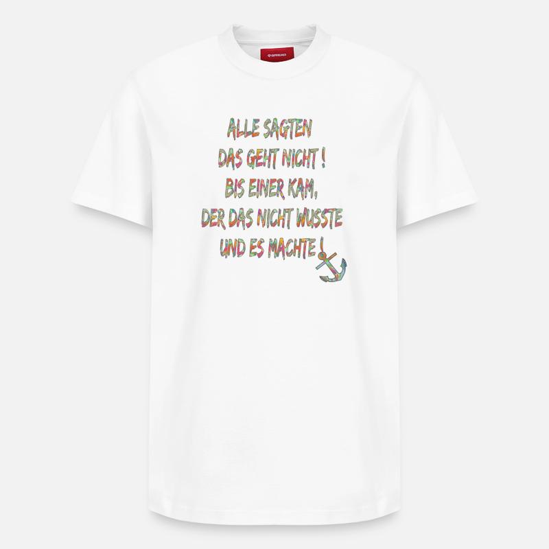115691064 148764531 dicton jette l’ancre - T-shirt unisexe décontracté en coton Supima – de SPREAD - blanc
