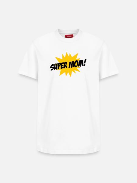 Super Mom - Mother's Day - Relaxed Unisex Supima Cotton T-Shirt – by SPREAD - white