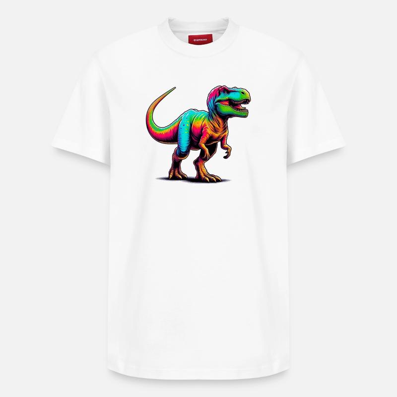 Dinosaure - T-shirt unisexe décontracté en coton Supima – de SPREAD - blanc