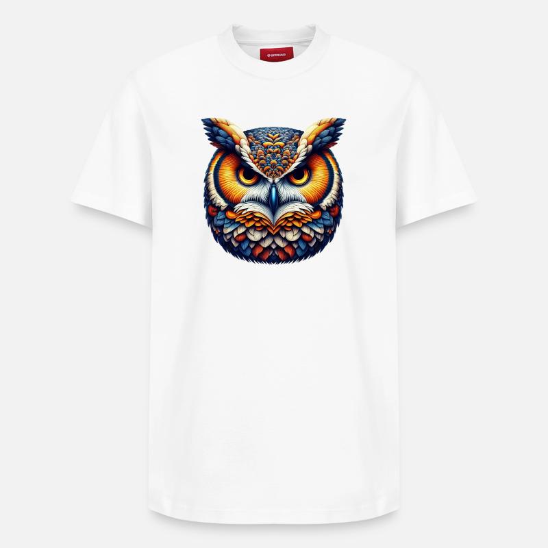 Eule - Relaxed Unisex Supima Cotton T-Shirt – von SPREAD - Weiß