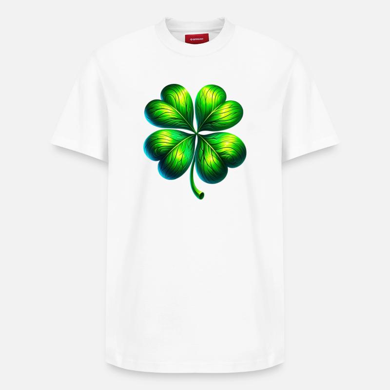 Trèfle à quatre feuilles - T-shirt unisexe décontracté en coton Supima – de SPREAD - blanc