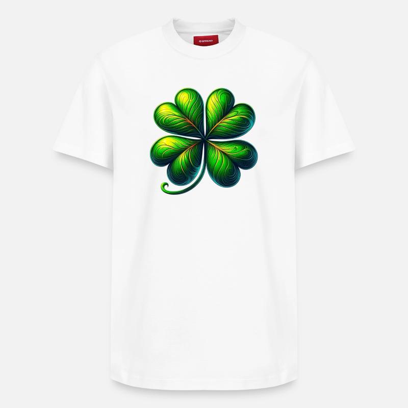 Vierblättriges Kleeblatt - Relaxed Unisex Supima Cotton T-Shirt – von SPREAD - Weiß