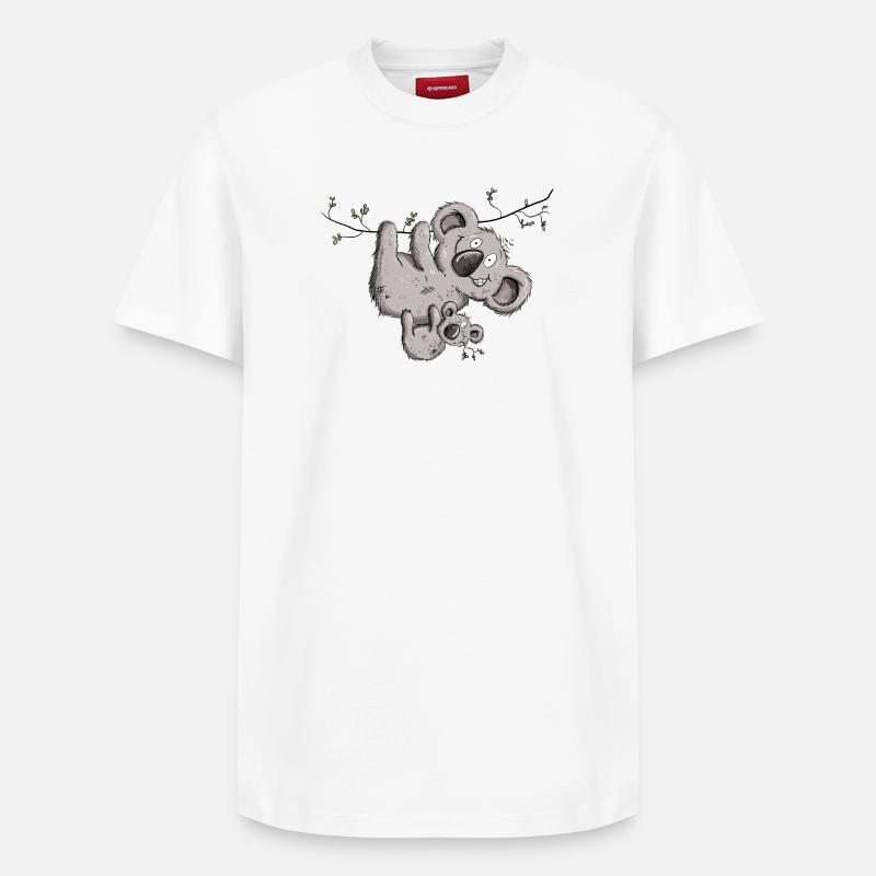 Drolliger Koala Bär Mit Koala Baby - Relaxed Unisex Supima Cotton T-Shirt – von SPREAD - Weiß