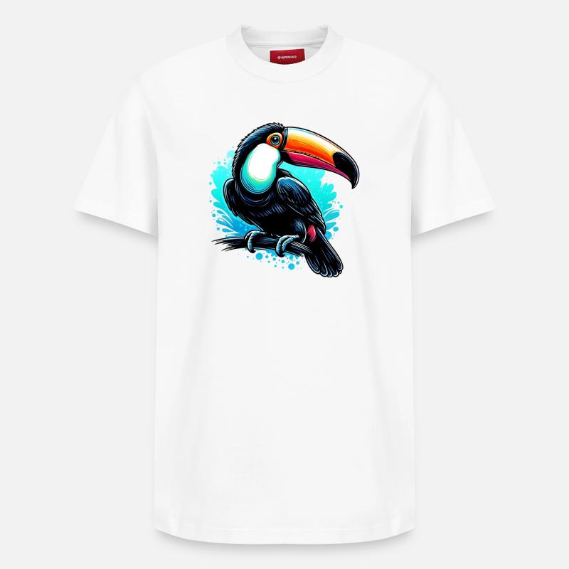 Toucan - T-shirt unisexe décontracté en coton Supima – de SPREAD - blanc